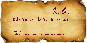 Káposztás Orsolya névjegykártya