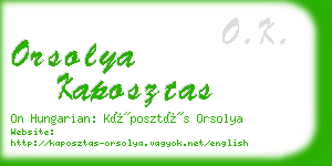 orsolya kaposztas business card